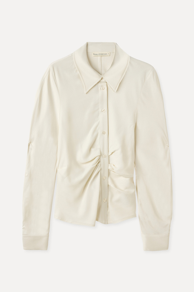 DRAPELİ UZUN KOLLU GÖMLEK - 1