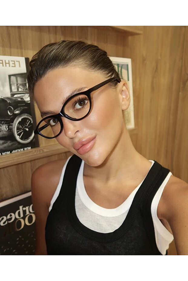 Round Oval Bone Transparent Women Men Unisex Blue Light Protect Screen Glasses Eyewear