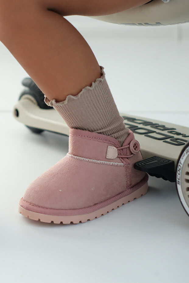 Kodiaq Kız Çocuk ve Kız Bebek Pembe Bot | Ortopedik Kaymaz Taban İçi Kürklü Süet Kışlık Kar Botu - 6