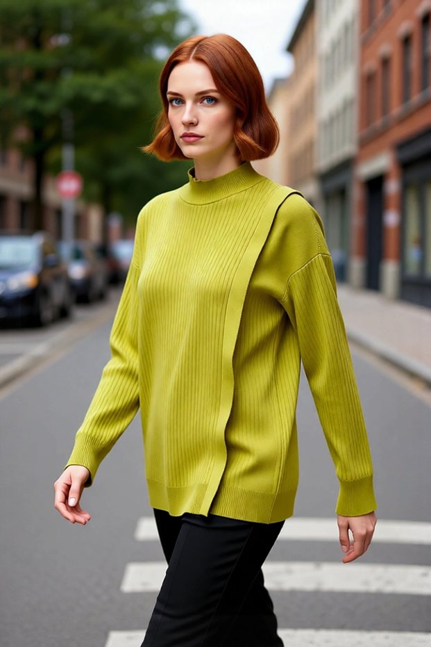 Women's Regular Fit Ribbed Textured Knitwear Sweater Stylish and Comfortable Long Sleeve Design for Hijab Clothing