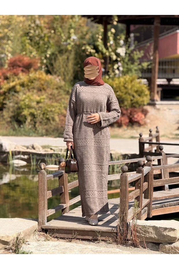 فستان تريكو أصلي بأكمام طويلة من أنكانور ANKA252004