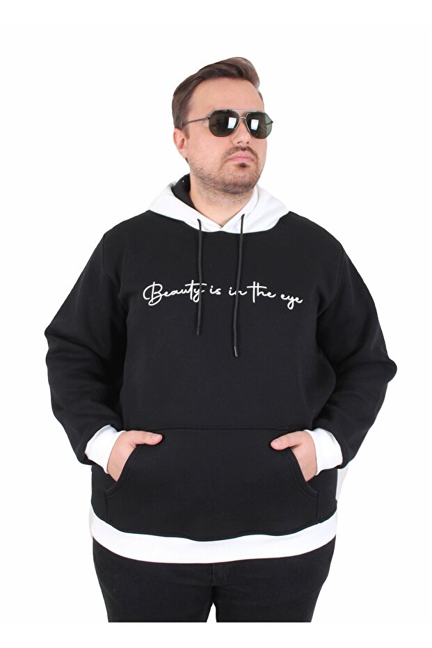 Large Size Hooded 3Ip Sweat Beauty 25714 Black