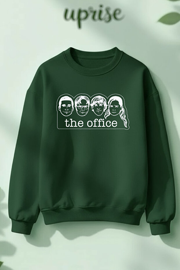 سويت شيرت كبير الحجم من القطن المطبوع بثلاث خيوط من Dunder Mifflin The Office