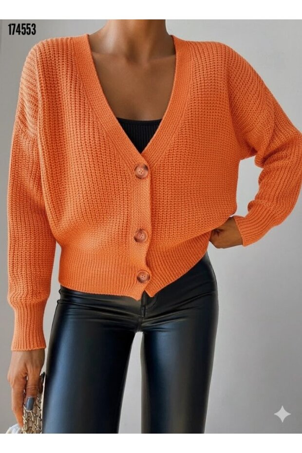 New Season Buttoned Collar Detailed Women's Knitwear Blouse