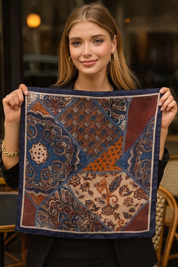 Flr36 Patterned Women's Scarf 50X50 cm