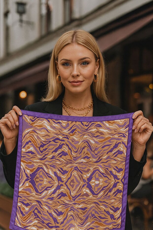 Flr18 Patterned Women's Scarf 50X50 cm