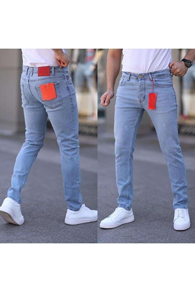 ERKEK SLİM FİT LİKRALI KOT PANTOLON - 1