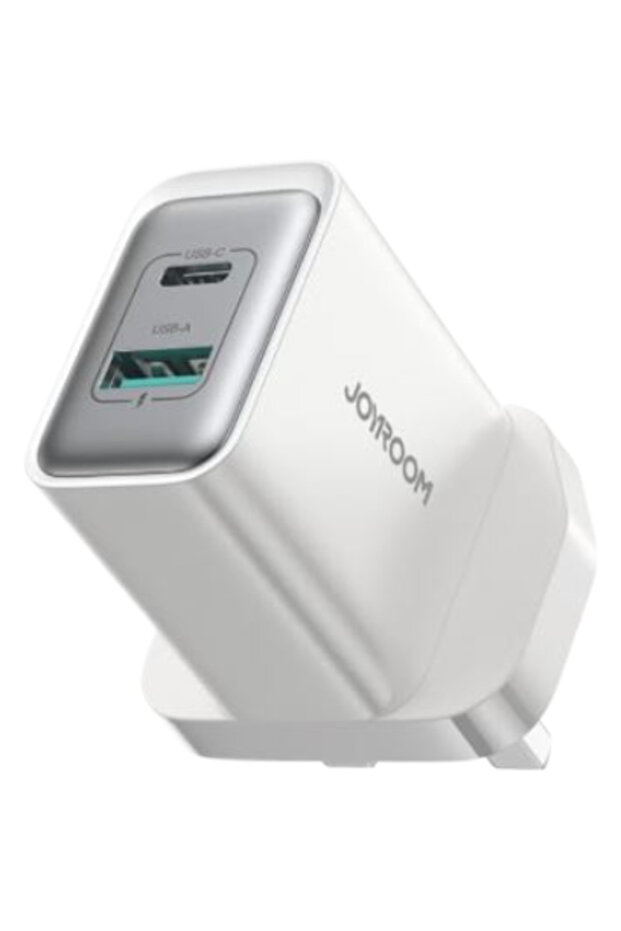 شاحن حائط JR-TCF 15 بقوة 30 واط (USB-A وUSB-C) - أبيض
