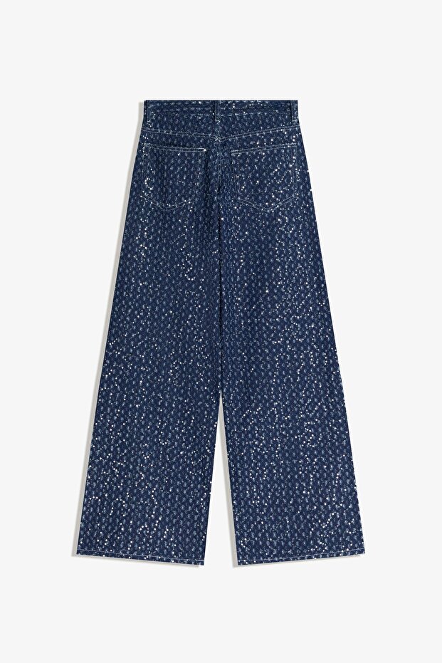 Pullu geniş paça jean - 6