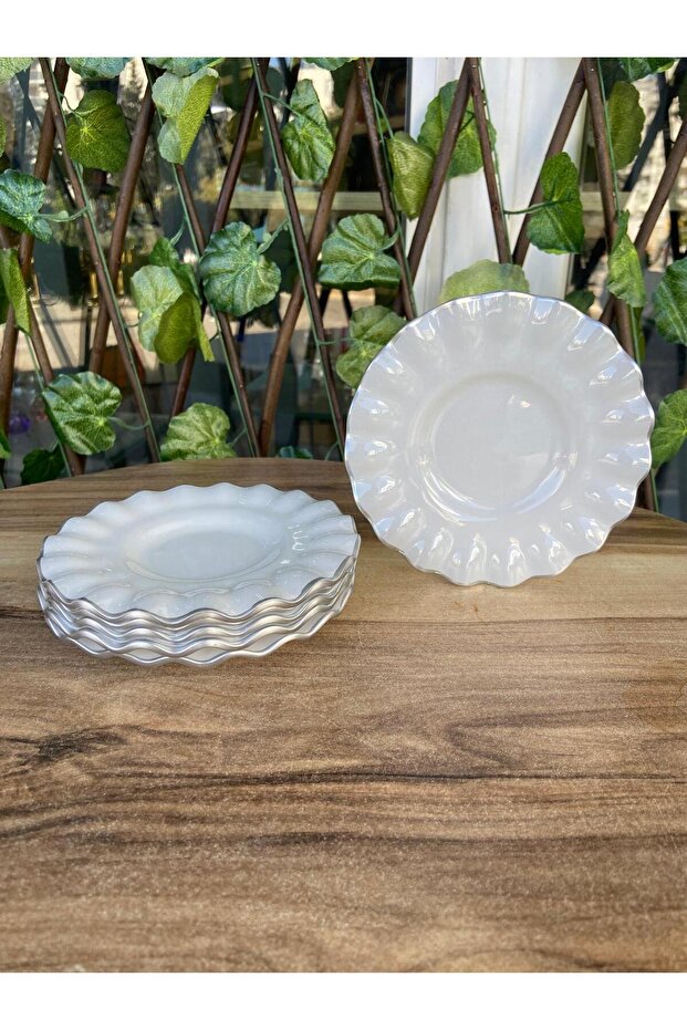 İsabella 6`lı Gümüş Çay Tabağı. - 3