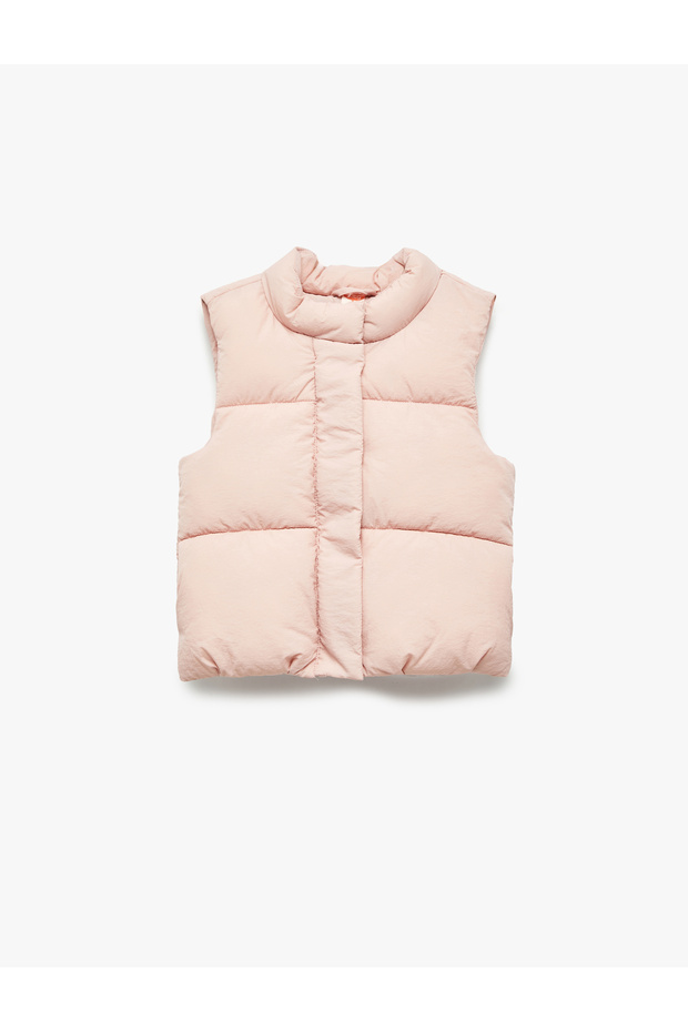 Stand Collar Sleeveless Snap Closure Inflatable Vest