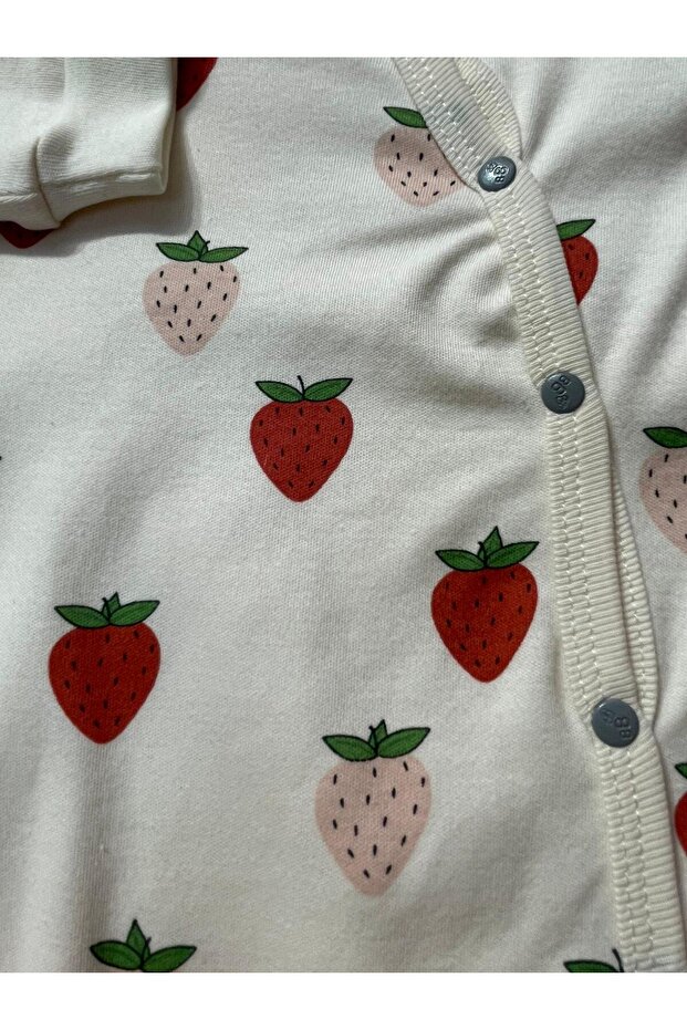 طقم قبعة منقوشة بالفراولة للأطفال - 6