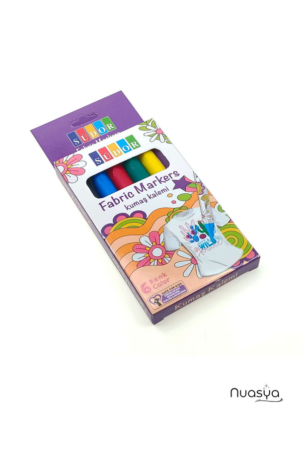 Fabric Marker Set of 6 – Fabric Markers - T-Shirt, Bag, Shoe and Textile Painting Pen