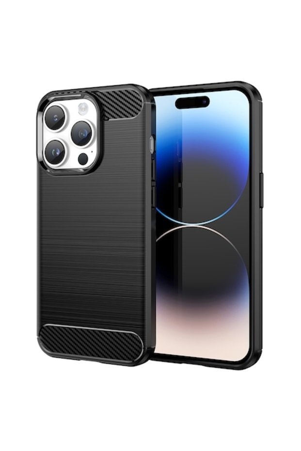 Case for iPhone 15, Carbon Silicone, Black