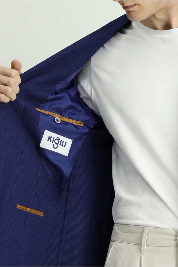 سترة كلاسيكية ذات نمط دقيق وقصة عادية - 6