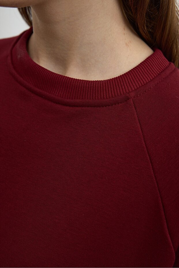 Nora Sweatshirt Elbise Bordo - 4