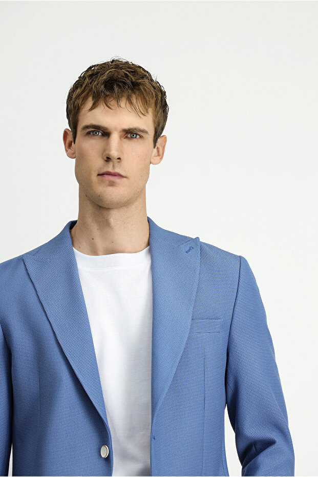 Regular Fit Micro Pattern Classic Jacket - 4