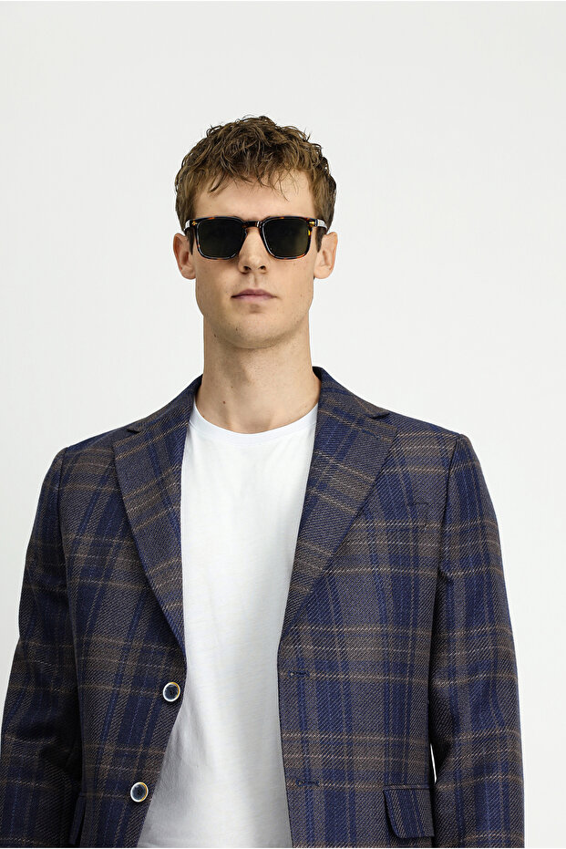 سترة صوفية منقوشة بقصة قياسية من 6 دروب - 3