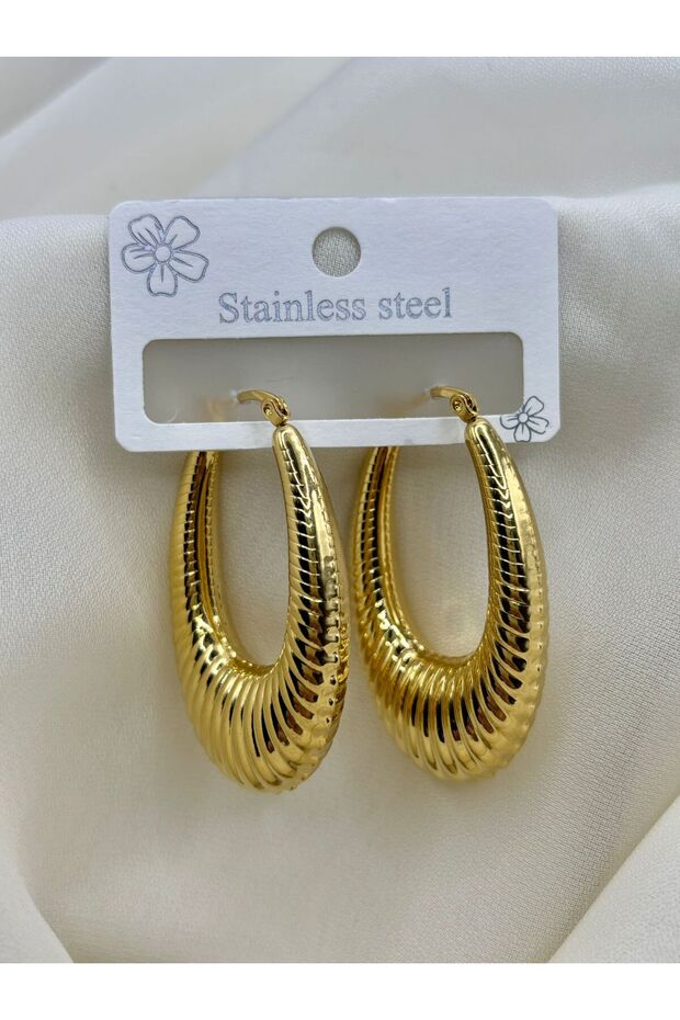 ÇELİK OVAL HALKA KÜPE - 3