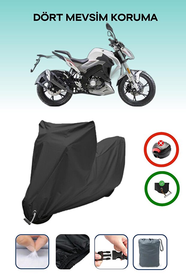 Black Lock Compatible Benelli 125-S Compatible Motorcycle Cover, Protection Cover