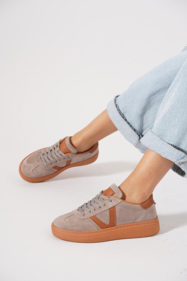 Lesnay Yan Embroidered Women's Genuine Leather Shoes Mink Suede