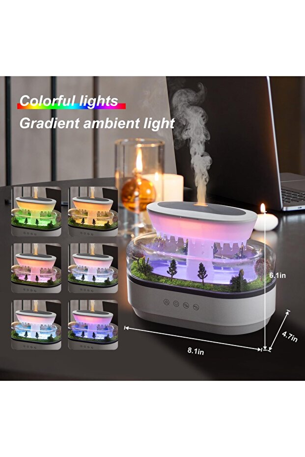 Rain Diffuser 250ML Essential Oil Diffuser (White) - 5