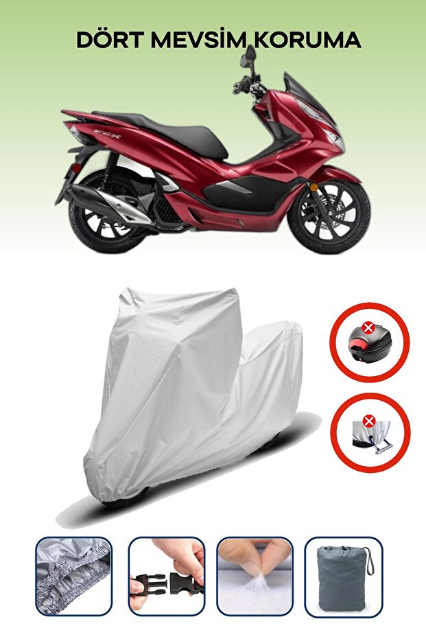 غطاء محرك متوافق مع هوندا PCX 125 باللون الرمادي، غطاء حماية