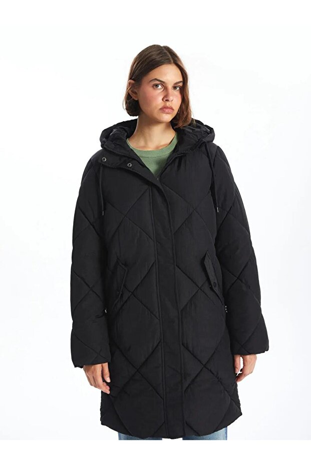 Women's Quilted down Coat with Hood (W5)