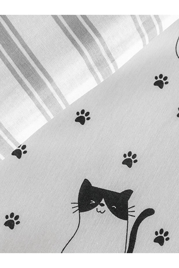 Kedi Baskılı Tek Kişilik Nevresim Seti (W5) - 5