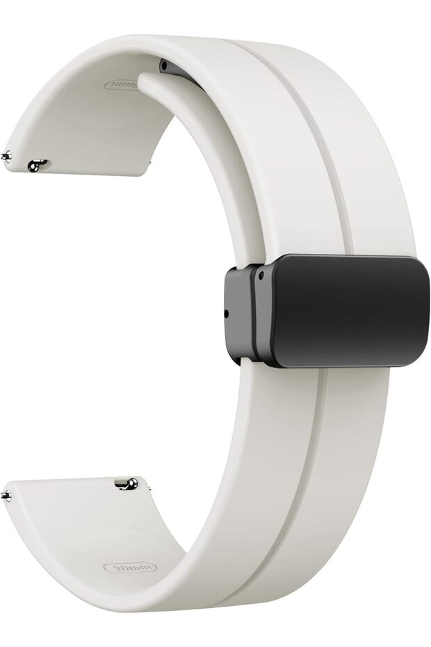 22mm Magnetic Folding Buckle Silicone Watch Band - Quick Release, Compatible with Samsung G