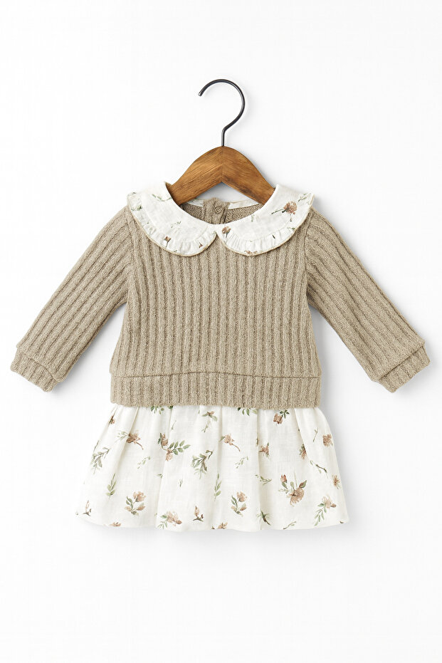 Flower Patterned Baby Girl Dress