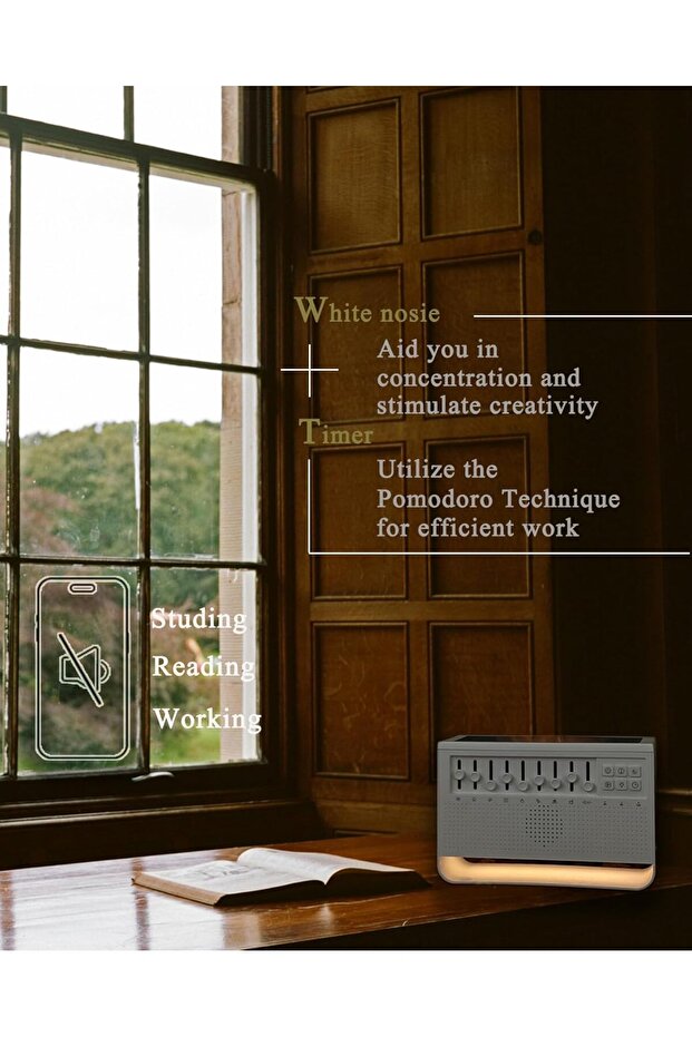 Sound Machine - White Noise, Essential Oil Aromatherapy, Flame Diffuser, Night Light, Timer - 5