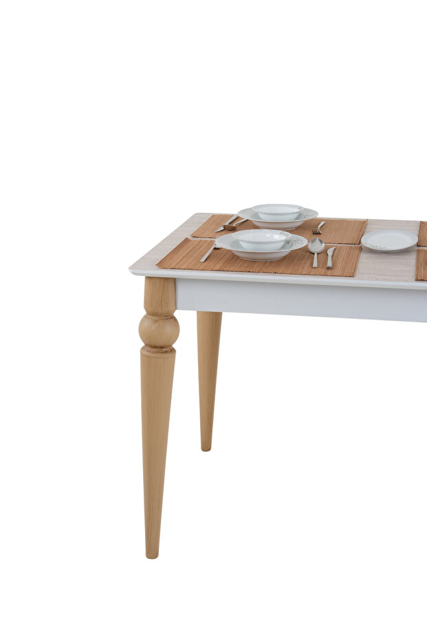 70x120 Mutfak Masası Takımı 1 Masa + 4 Sandalye Metal İstkelet Sultan Model-Traverten/Ceviz - 5