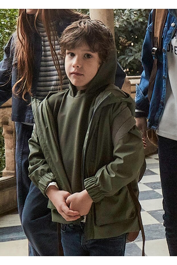 Boy's Fleece Lined Raincoat Coat_Mnvs4429
