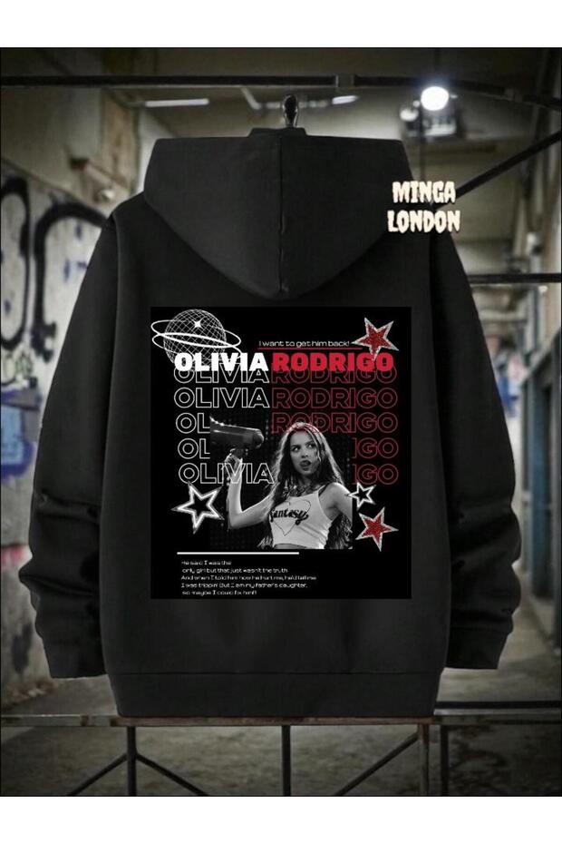 Unisex Black Singer Printed Oversize Sweatshirt