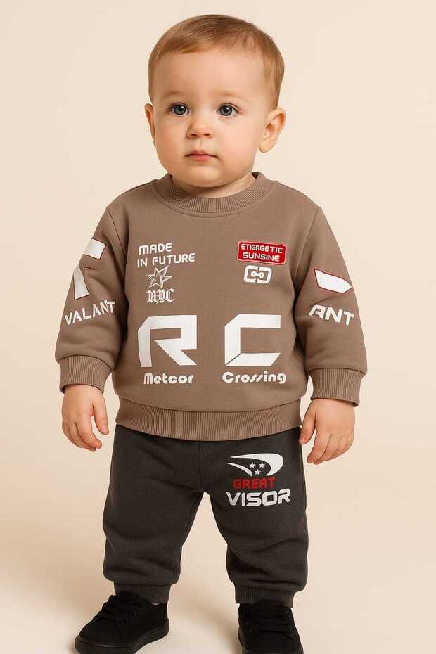 Thick Winter Patterned Baby Set - 2