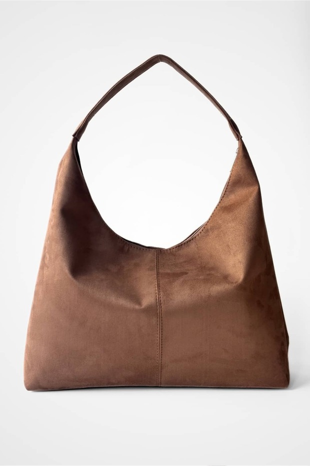 Suede Laura Casual Looking and Large Volume Faux Leather Women's Shopper Shoulder Bag