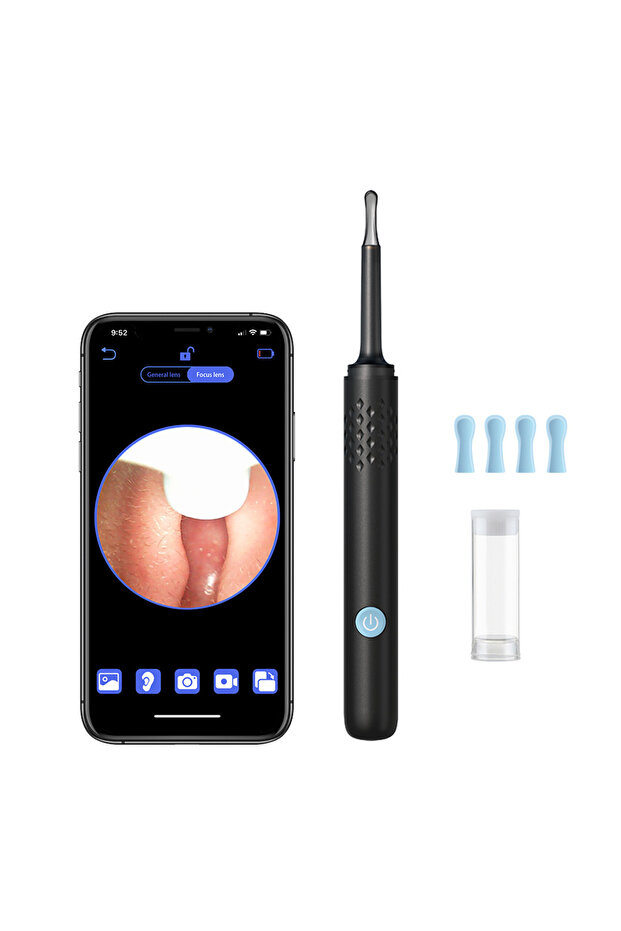 N3 Black Visual Ear Cleaner With Camera 6 LED Lights 4.0mm Lens Ear Wax Removal Tool 500W Pixel Cam