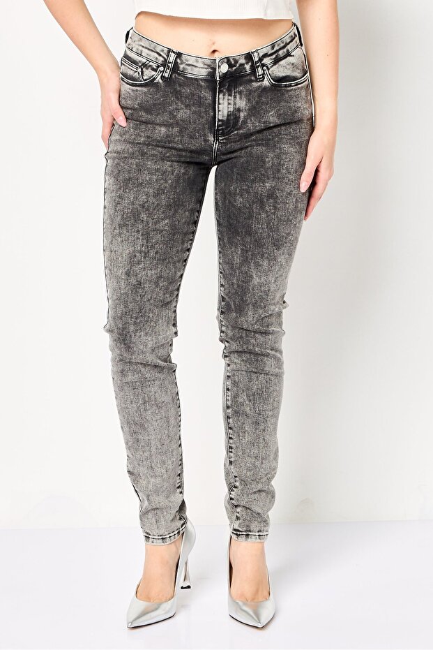 Women Regular Fit Stretchable Washed Denim, Dark Grey
