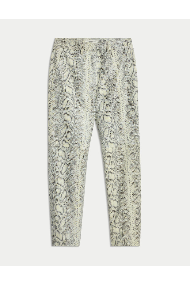 Deri Düz Paça Pantolon - 2