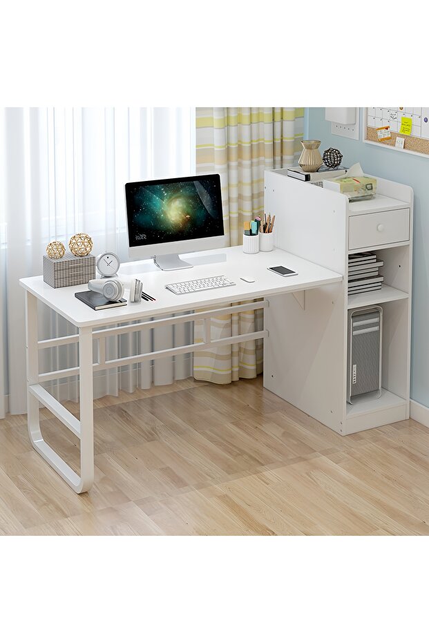 Home computer desk with flexible left-right configuration, ideal for study, office, or desktop use - 6