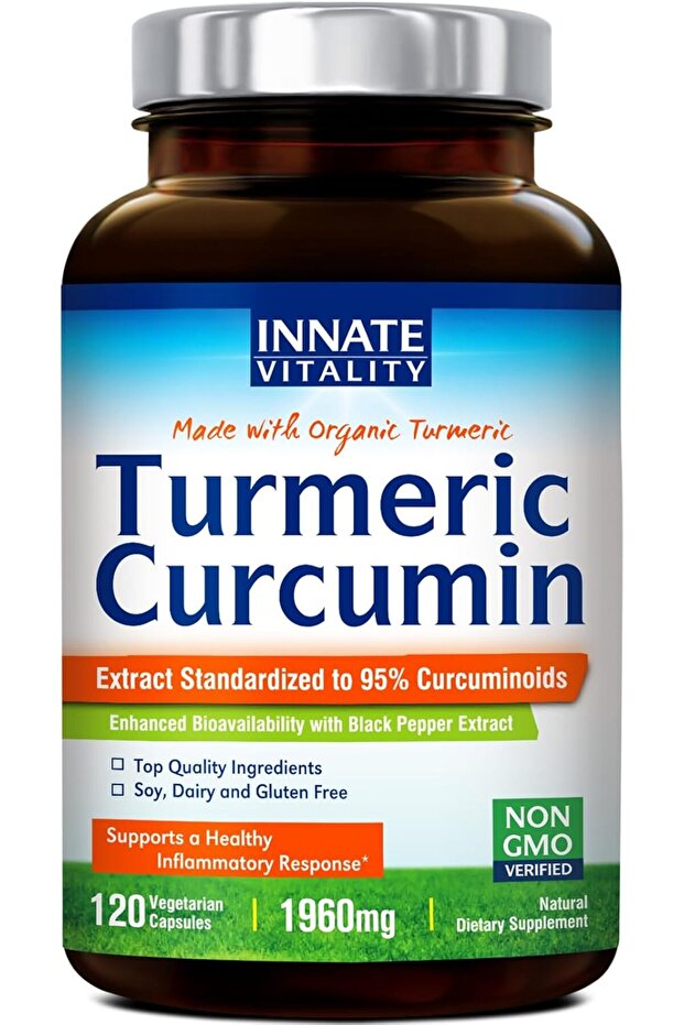Organic Turmeric Curcumin with BioPerine, 95% Curcuminoids, 1960mg, 120 Veggie Caps