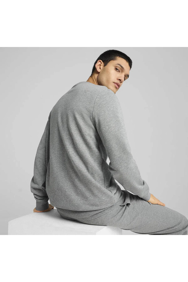 Ess Small No. 1 Logo Gri Erkek Sweatshirt 682564-03 - 2