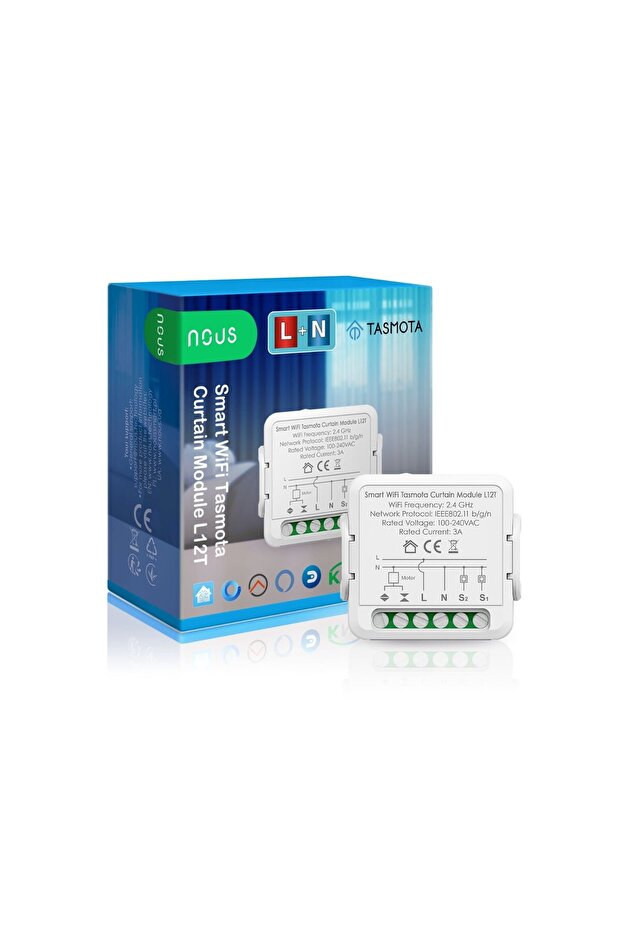 Smart switch for curtains and drapes, Nous, Tasmota, Smart Curtain 1/2 channels, L12T - 1