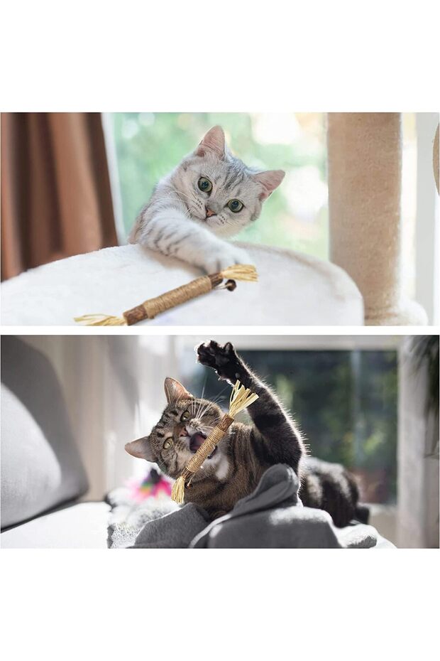 Sawanork 3 PCS Cat Chew Toys, Silvervine Chew Stick, Large Catnip Toys - 7