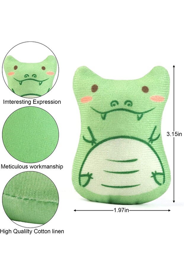 Sunscreen 5 Pack Catnip Plush Cat Toys - Interactive Catnip Pillow Animal Shapes - 2