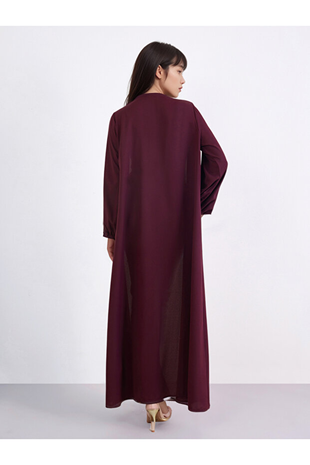 عباية سادة بأكمام طويلة - 4