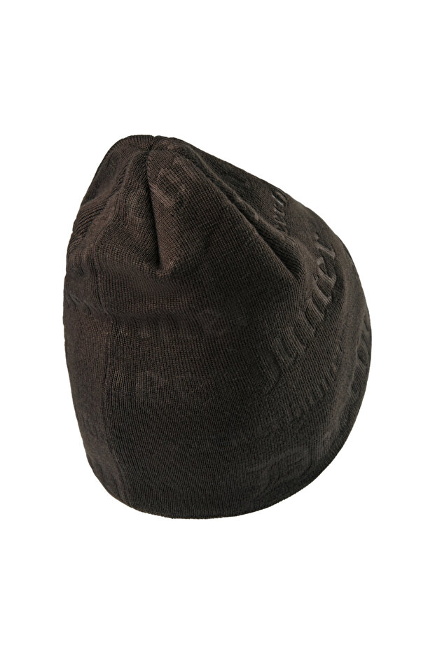 Embossed Logo Beanie, Walnut - 2