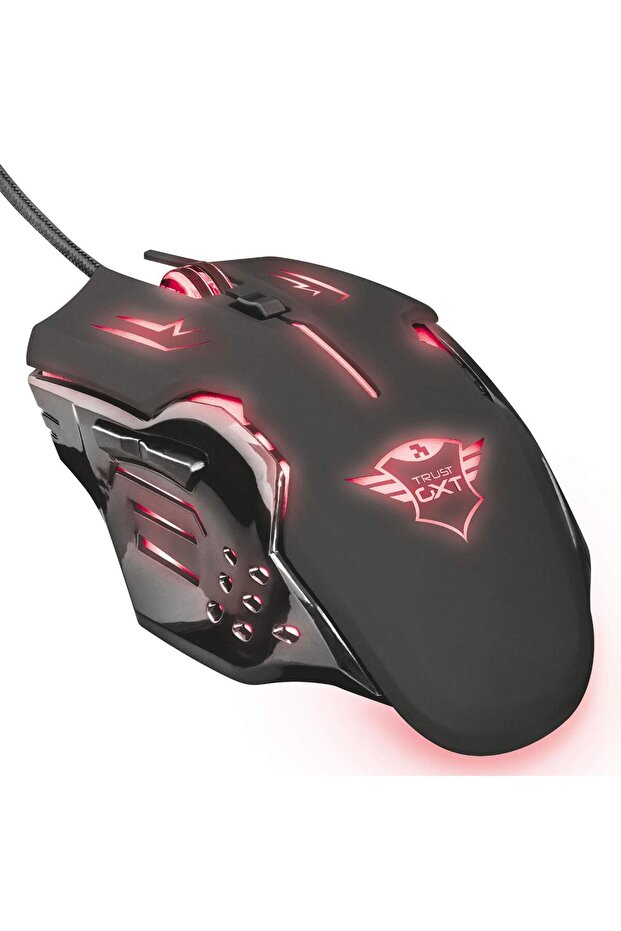 GXT 108 Rava Gaming Mouse – 7-Color LED, 6 Buttons, Adjustable DPI, Braided Cable