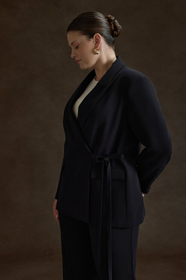 Yandan Bağlamalı Ceket - 5